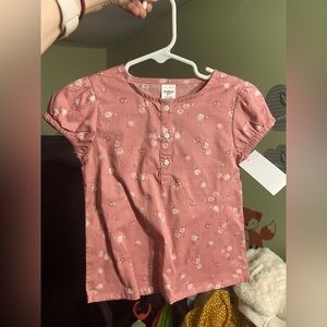 COPY - NEW Osh Kosh Toddler Girls' Floral Pattern Henley Short Sleeve Shirt top